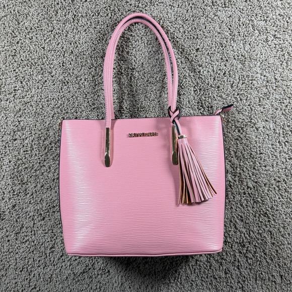 Michael Kors Handbags - FAUX Michael Kors Pink Textured‎ Leather Tassel Tote Gold purse hand bag Barbie